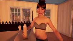 تشغيل 3D الآسيوية في سن المراهقة الواقع الافتراضي الإباحية: العمل اليدوي المكثف